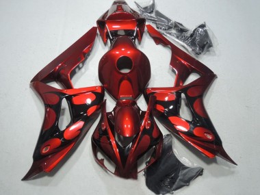 Online 2006-2007 Honda CBR1000RR Motorcycle Fairings - Red Glossy Black Flame Canada