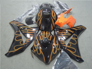 Online 2008-2011 Honda CBR1000RR Motorcycle Fairings - Glossy Black Orange Flame Canada