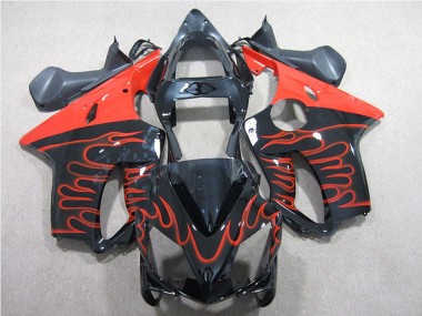 Online 2001-2003 Honda CBR600 F4i Motorcycle Fairing Kits - Glossy Black Red Flame Canada