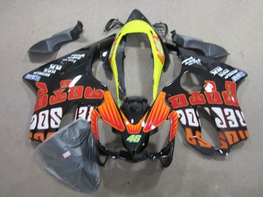 Online 2004-2007 Honda CBR600 F4i Motorcycle Fairings - Yellow Orange Glossy Black Rossi 46 Canada