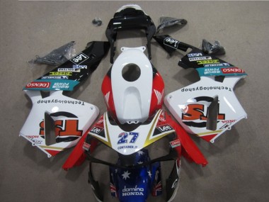 Online 2003-2004 Honda CBR600RR Motorcycle Fairings - White Red Blue Glossy Black Denso 27 Canada