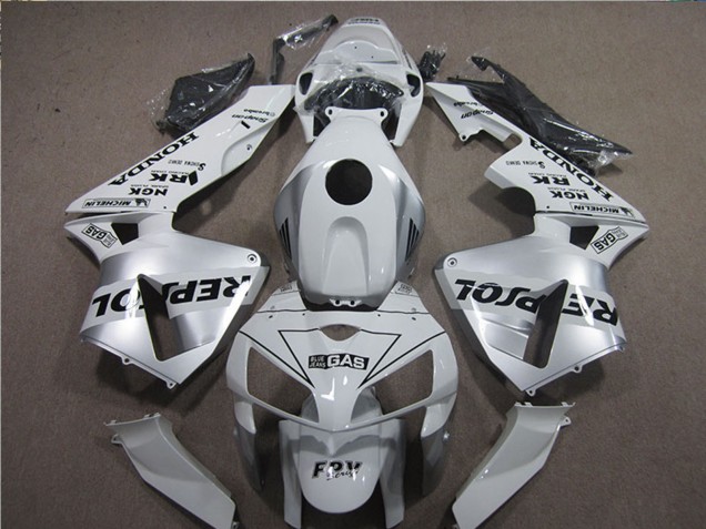 2005-2006 Honda CBR600RR Motorcycle Fairings - White Black Repsol Canada