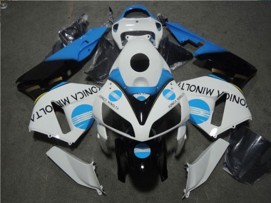 Online 2005-2006 Honda CBR600RR Motorcycle Fairing - White Blue Glossy Black Konica Minolta Canada