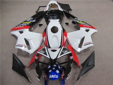 Online 2005-2006 Honda CBR600RR Motorcycle Fairings - White Red Blue Black Star Lee Canada