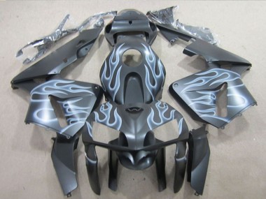 Online 2005-2006 Honda CBR600RR Motorcycle Fairings - Matte Black Silver Flame Canada