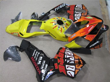 Online 2005-2006 Honda CBR600RR Motorcycle Fairings - Black Orange Yellow Rossi Repsol Canada