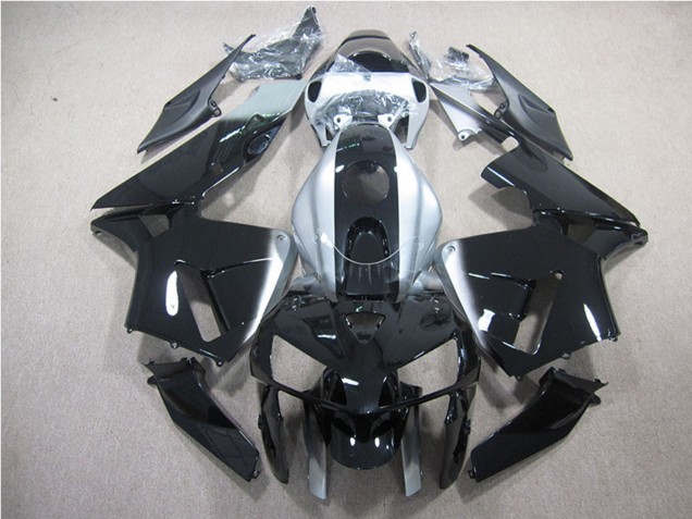 2005-2006 Honda CBR600RR Motorcycle Fairing - Glossy Black Silver Canada