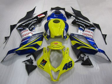 Online 2007-2008 Honda CBR600RR Motorcycle Fairing - Yellow Blue White Glossy Black Nastro Azzurro Canada