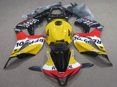 Online 2007-2008 Honda CBR600RR Motorcycle Fairings - Yellow White Red Glossy Black Repsol Canada