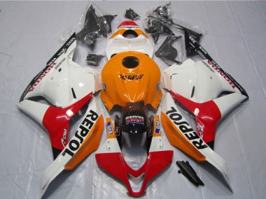 Online 2009-2012 Honda CBR600RR Motorcycle Fairings Kits - Orange White Red Glossy Black Repsol Canada
