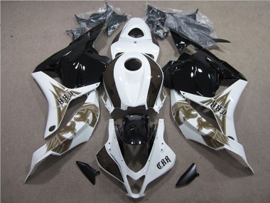 Online 2009-2012 Honda CBR600RR Motorcycle Fairings Kits - White Glossy Black Canada