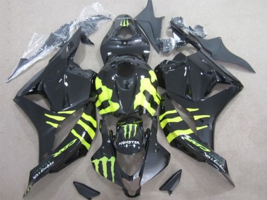 Online 2009-2012 Honda CBR600RR Motorcycle Fairings - Glossy Black Yellow Monster Canada