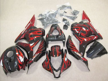 Online 2009-2012 Honda CBR600RR Motorcycle Fairing - Glossy Black Red Flame Canada
