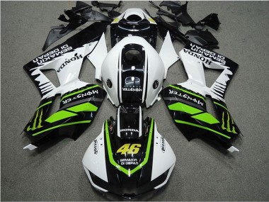 Online 2013-2023 Honda CBR600RR Motorcycle Fairings - White Green Glossy Black Semakin Didepan Monster Canada