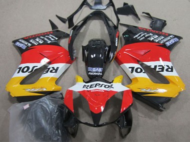Online 2002-2013 Honda VFR 800 Motorcycle Fairings - Yellow White Red Glossy Black Repsol Canada