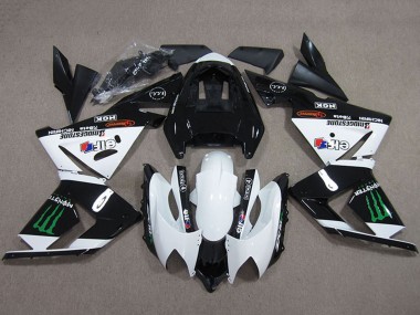 Online 2004-2005 Kawasaki ZX10R Motorcycle Fairings - Black White Monster Canada