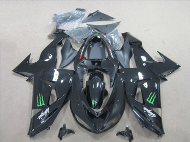 Online 2006-2007 Kawasaki ZX10R Motorcycle Fairings - Glossy Black Green Monster Canada