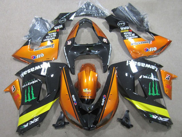 2006-2007 Kawasaki ZX10R Motorcycle Fairings - Orange Yellow Glossy Black Green Monster Canada