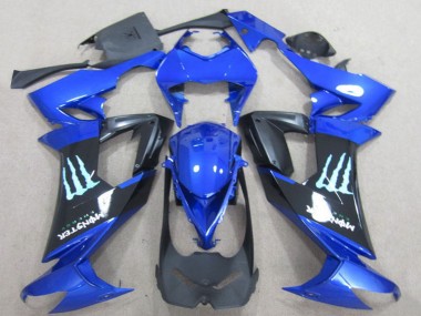 Online 2008-2010 Kawasaki ZX10R Motorcycle Fairings - Blue Black Monster Canada