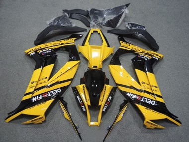 Online 2011-2015 Kawasaki ZX10R Motorcycle Fairings - Yellow Glossy Black Delt Fin Canada