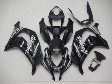 Online 2016-2020 Kawasaki ZX10R Motorcycle Fairings - Matte Black Green White Monster Racing Team Motocard Canada