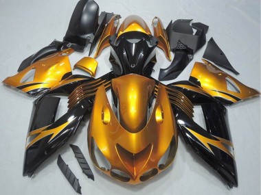 Online 2006-2011 Kawasaki ZX14R ZZR1400 Motorcycle Fairing - Gold Glossy Black Canada
