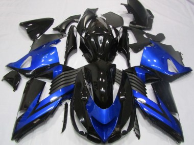 Online 2006-2011 Kawasaki ZX14R ZZR1400 Motorcycle Fairings - Blue Glossy Black Canada