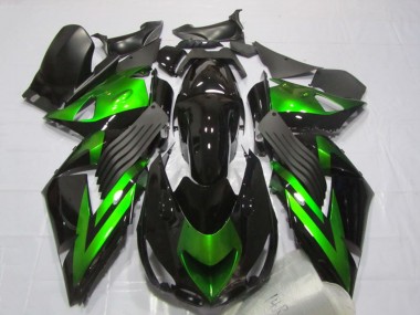 Online 2006-2011 Kawasaki ZX14R ZZR1400 Motorcycle Fairings - Glossy Black Green Stripe Canada