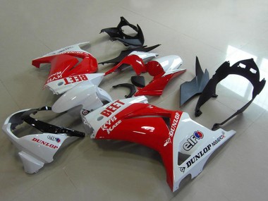 Online 2008-2012 Kawasaki ZX250R Motorcycle Fairings - White Red BEET Canada