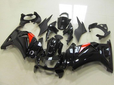 Online 2008-2012 Kawasaki ZX250R Motorcycle Fairings - Glossy Black Red Canada