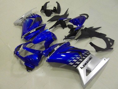 Online 2008-2012 Kawasaki ZX250R Motorcycle Fairings - Blue Silver Canada