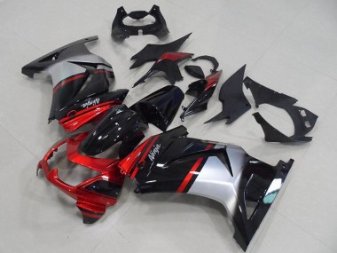Online 2008-2012 Kawasaki ZX250R Motorcycle Fairings - Red Silver Glossy Black Canada