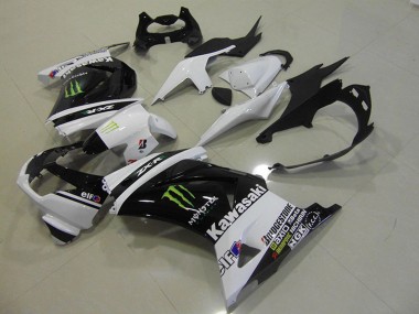 Online 2008-2012 Kawasaki ZX250R Motorcycle Fairings - White Glossy Black GREEN Elf Monster Canada