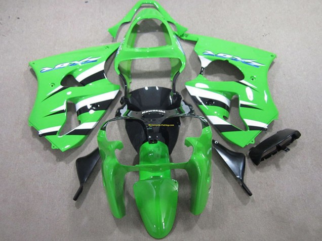 2000-2002 Kawasaki ZX6R Motorcycle Fairing Kit - Green White Black Canada