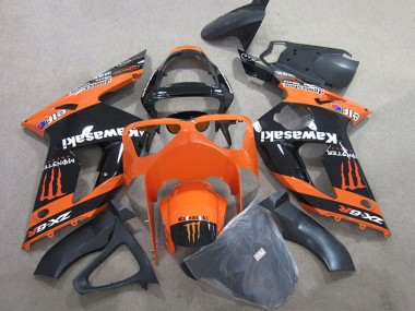 Online 2003-2004 Kawasaki ZX6R Motorcycle Fairings - Orange Black Monster Canada