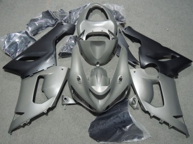 Online 2005-2006 Kawasaki ZX6R Motorcycle Fairings - Grey Matte Black Canada