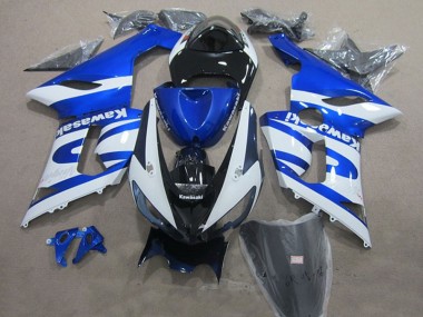 Online 2005-2006 Kawasaki ZX6R Motorcycle Fairings - Blue White Black Canada