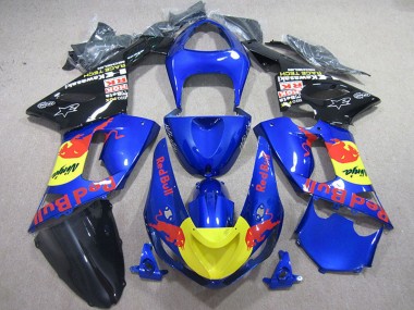 Online 2005-2006 Kawasaki ZX6R Motorcycle Fairings - Blue Yellow Black Red Bull Canada