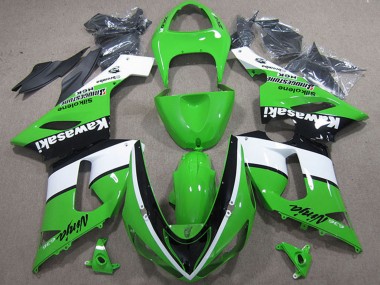 Online 2005-2006 Kawasaki ZX6R Motorcycle Fairings - Green White Black Canada
