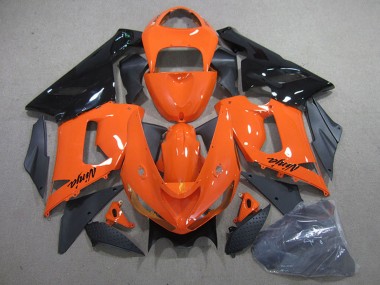 Online 2005-2006 Kawasaki ZX6R Motorcycle Fairing Kits - Orange Black Canada