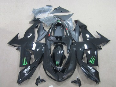Online 2007-2008 Kawasaki ZX6R Motorcycle Fairings - Black Ninja Green Monster Canada