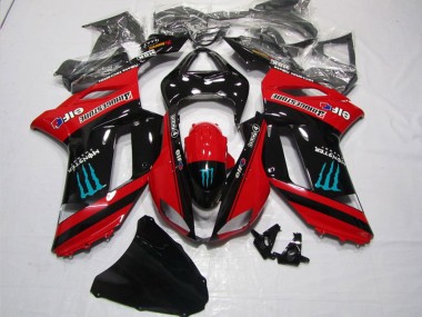 Online 2007-2008 Kawasaki ZX6R Motorcycle Fairings - Red Black Monster Canada