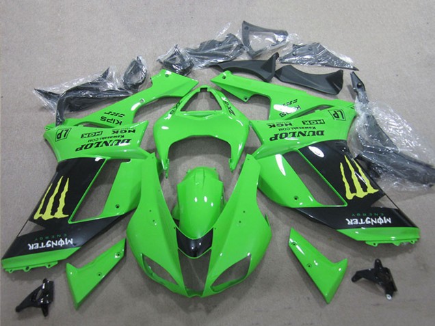 2007-2008 Kawasaki ZX6R Motorcycle Fairings - White Blue Ninja Canada