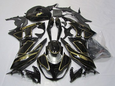 Online 2009-2012 Kawasaki ZX6R Motorcycle Fairings - Glossy Black Silver Gold Canada