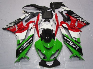 Online 2009-2012 Kawasaki ZX6R Motorcycle Fairings - White Red Green Glossy Black Canada