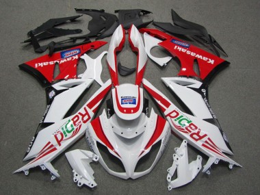 Online 2009-2012 Kawasaki ZX6R Motorcycle Fairings - White Red Black Rapid Canada