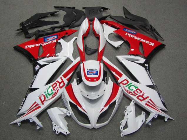 2009-2012 Kawasaki ZX6R Motorcycle Fairings - White Red Black Rapid Canada