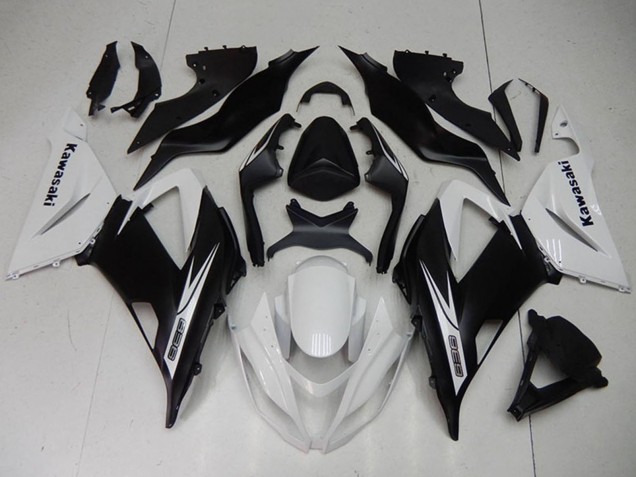 2013-2018 Kawasaki ZX6R Motorcycle Fairings Kits - White Matte Black Canada