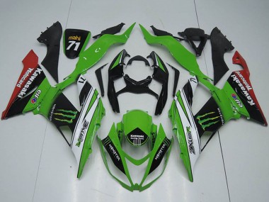 Online 2013-2018 Kawasaki ZX6R Motorcycle Fairings - Green White Black Red Monster Canada