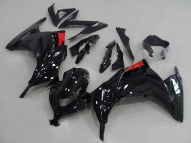 Online 2013-2018 Kawasaki ZX300R Motorcycle Fairings - Glossy Black Red Canada